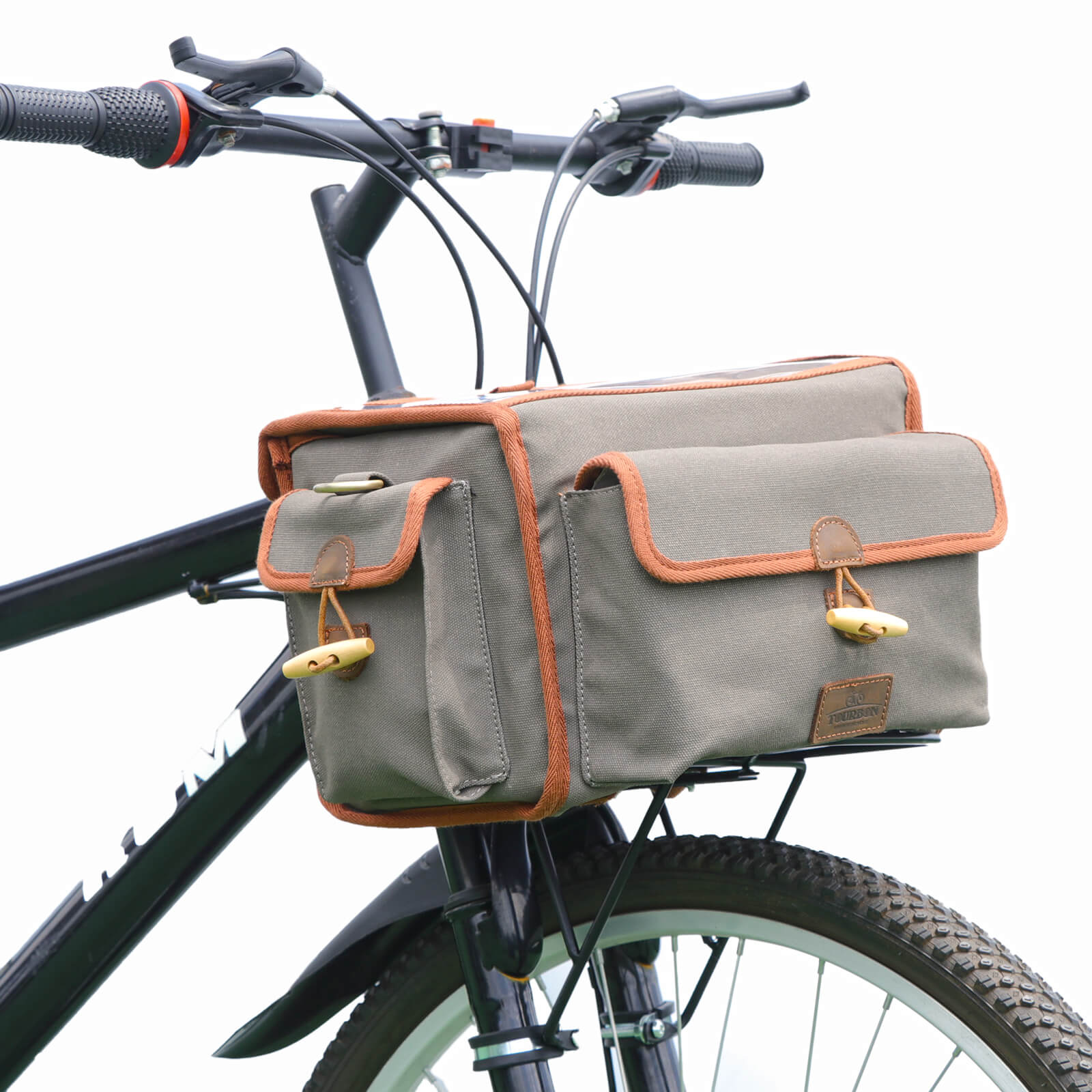 TOURBON Touchable Transparent Pouch Bicycle Rear Rack Pannier Bag