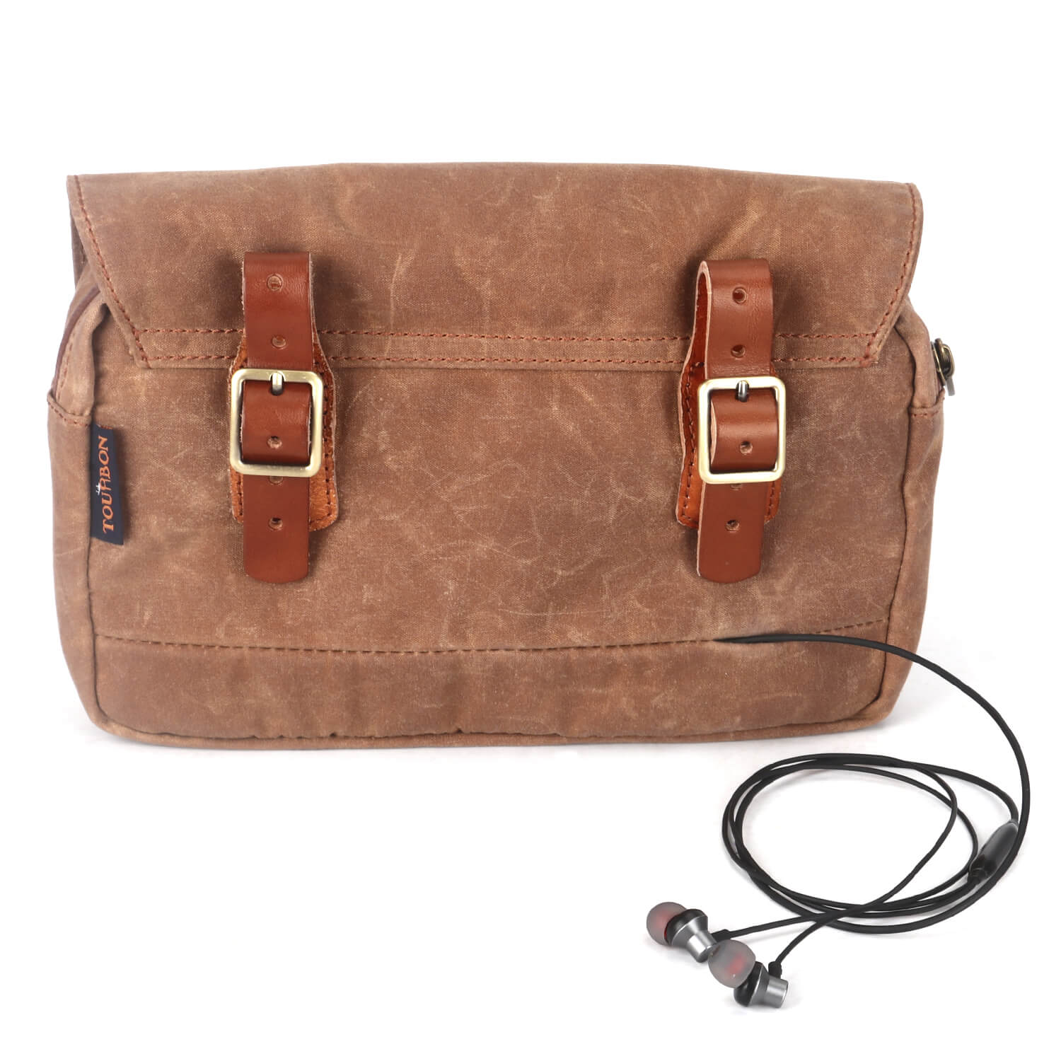 TOURBON Bike Bag Waxed Canvas Bicycle Handlebar Bag