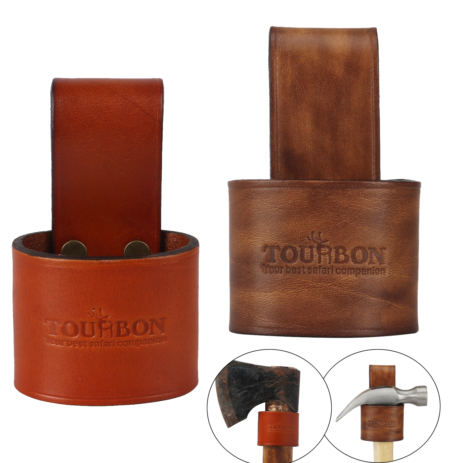 TOURBON Leather Garden Tool Bag Adjustable Waist Work Belt Pouch for Electricians Carpenters
