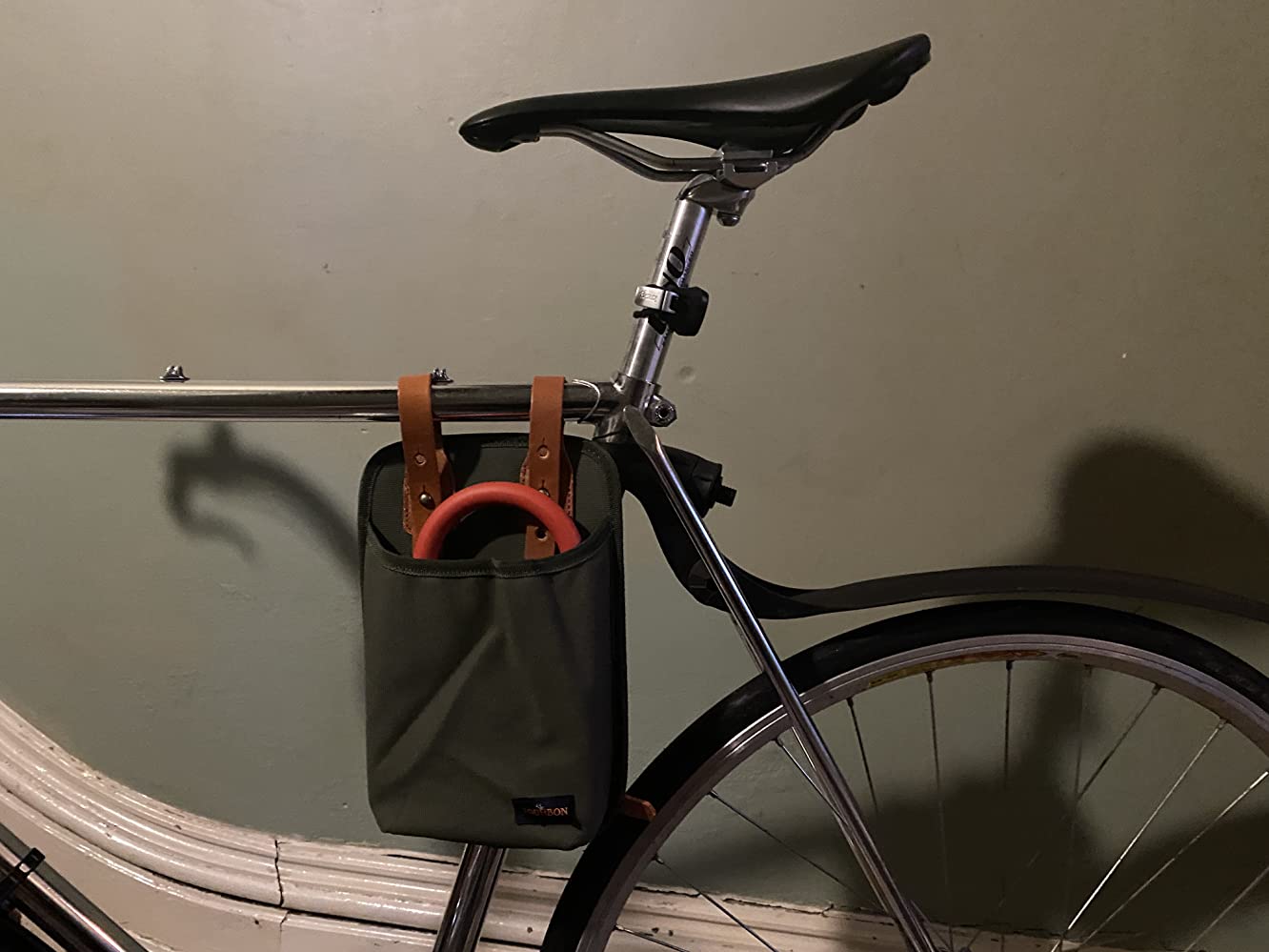 About TOURBON Canvas & Leather Bicycle ULock Tote Bike Lock Holster B