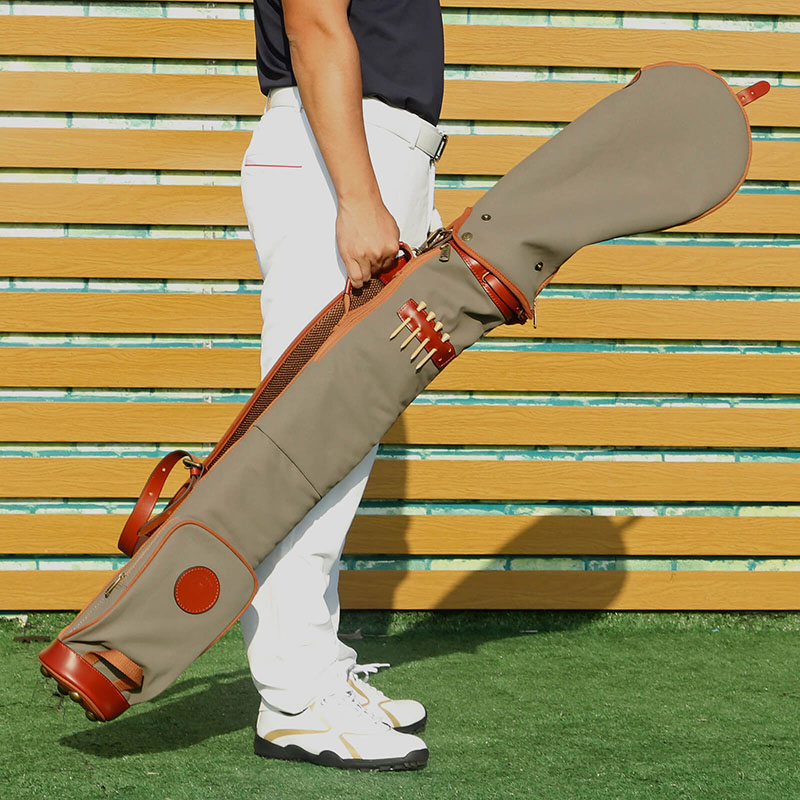 About TOURBON Retro Canvas & Leather Golf Club Pencil Travel Bag Review