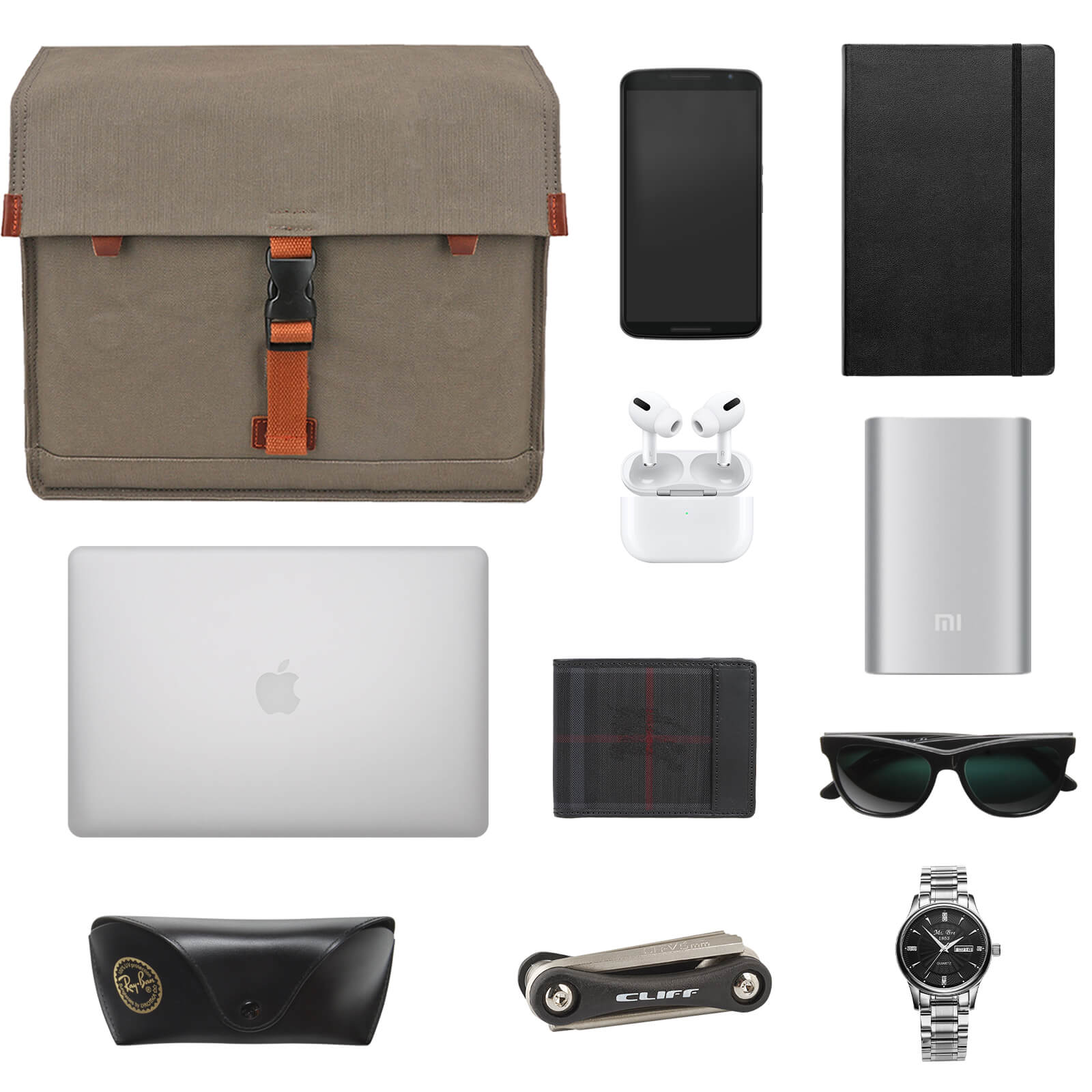 TOURBON Waterproof Canvas Bike Pannier Bag with Shoulder Strap 