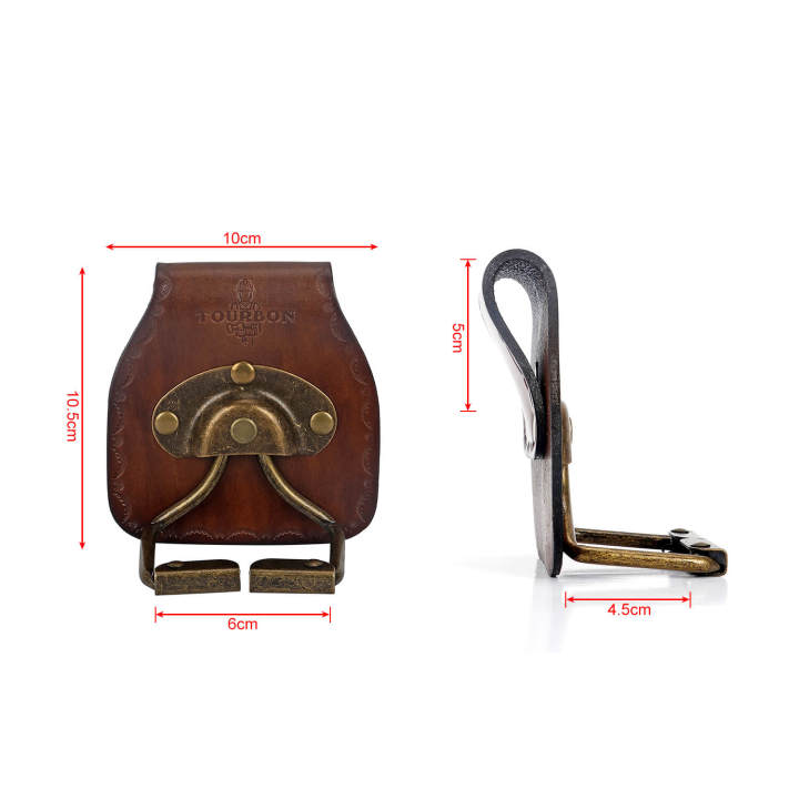 TOURBON Leather Hammer Holder Steel Loop Tool Belt Holster