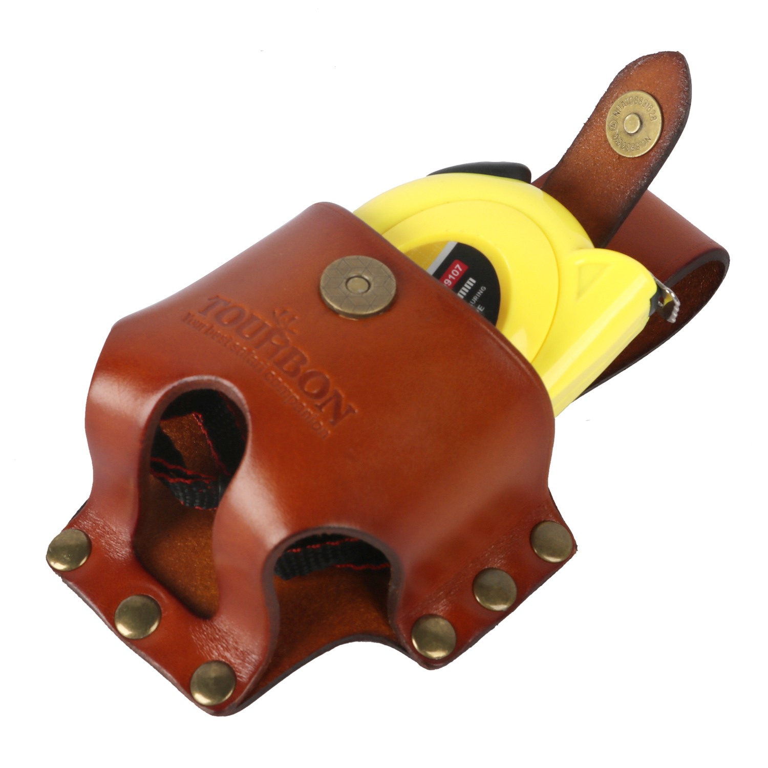 TOURBON Genuine Leather Tape Measure Holder Tool Measuring Holster with