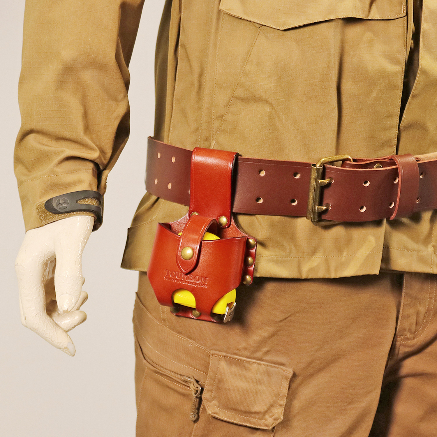 TOURBON Vintage Canvas Leather Ranger Waist Belt Tool Holder Carry