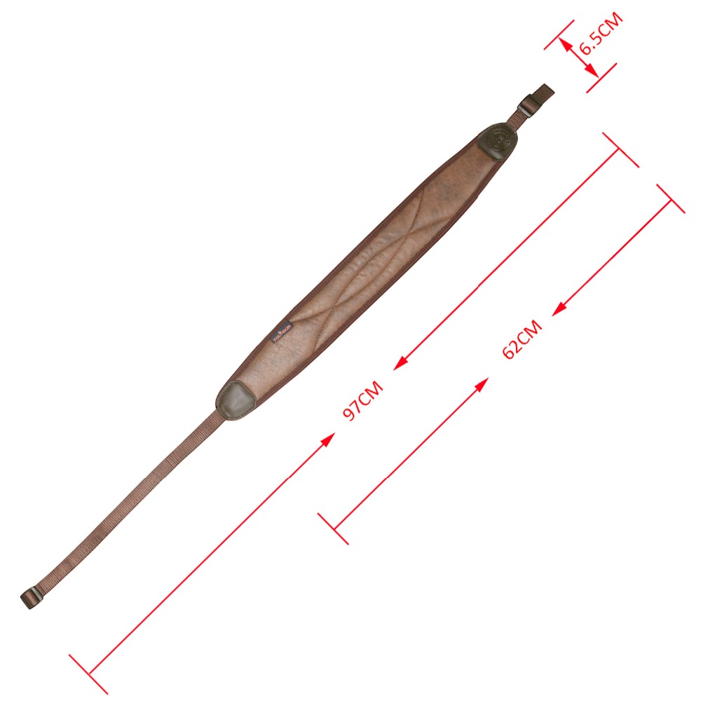 TOURBON Non-slip Soft Padded PU Leather Hunting Sling