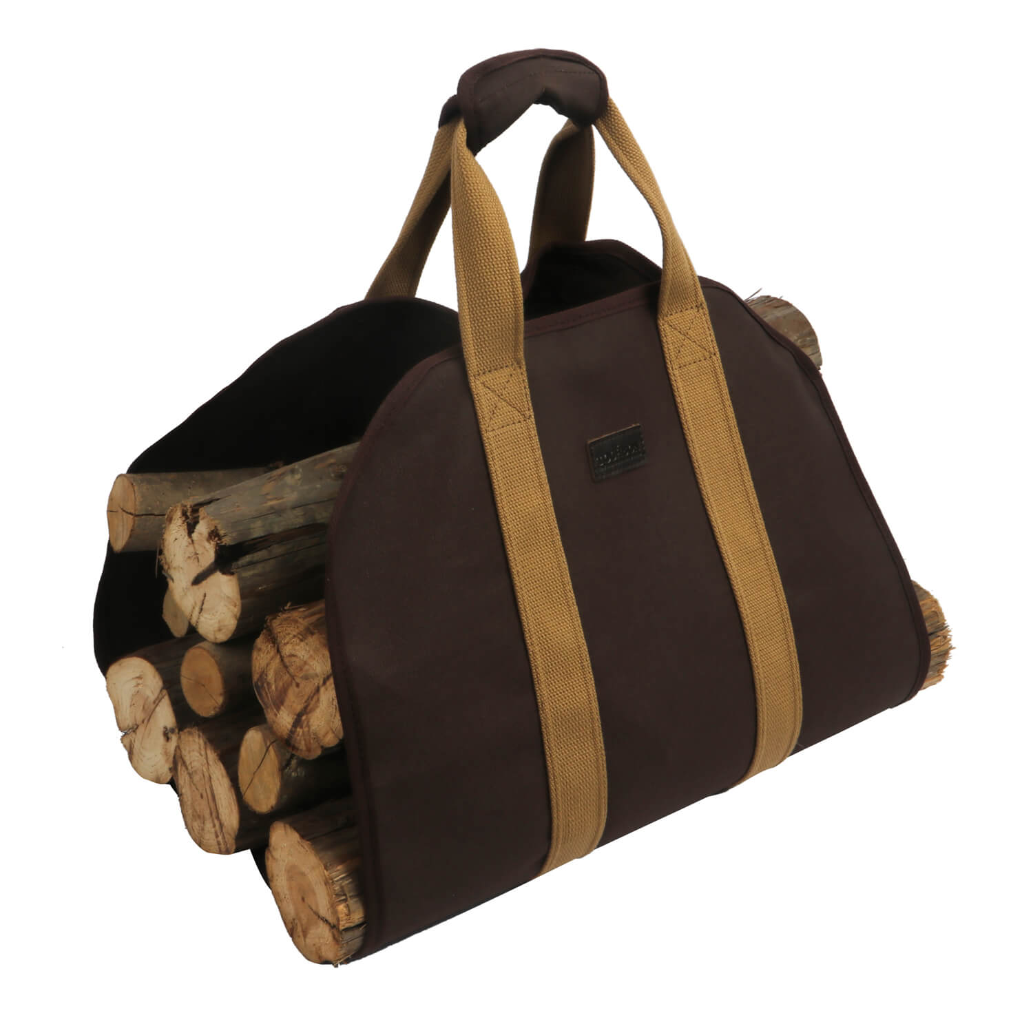 TOURBON Canvas Fireplace Wood Stove Accessories Firewood Log Carrier Tote-TOURBONSTORE