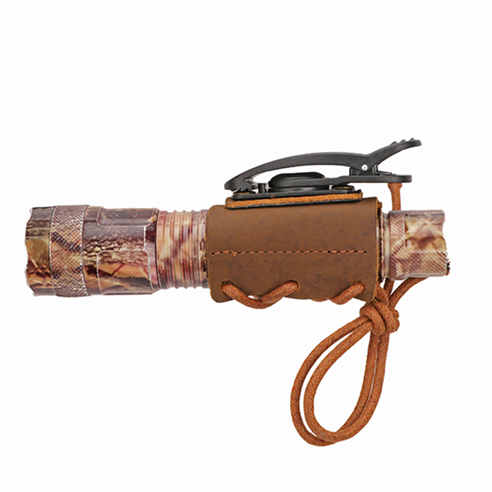 TOURBON Small Flashlight Holder Leather Tool Holster with 360 Degree