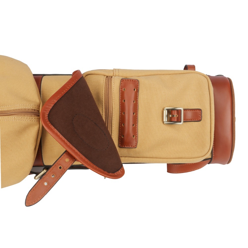 TOURBON Canvas Golf Club Carry Case Travel Golfer Bag