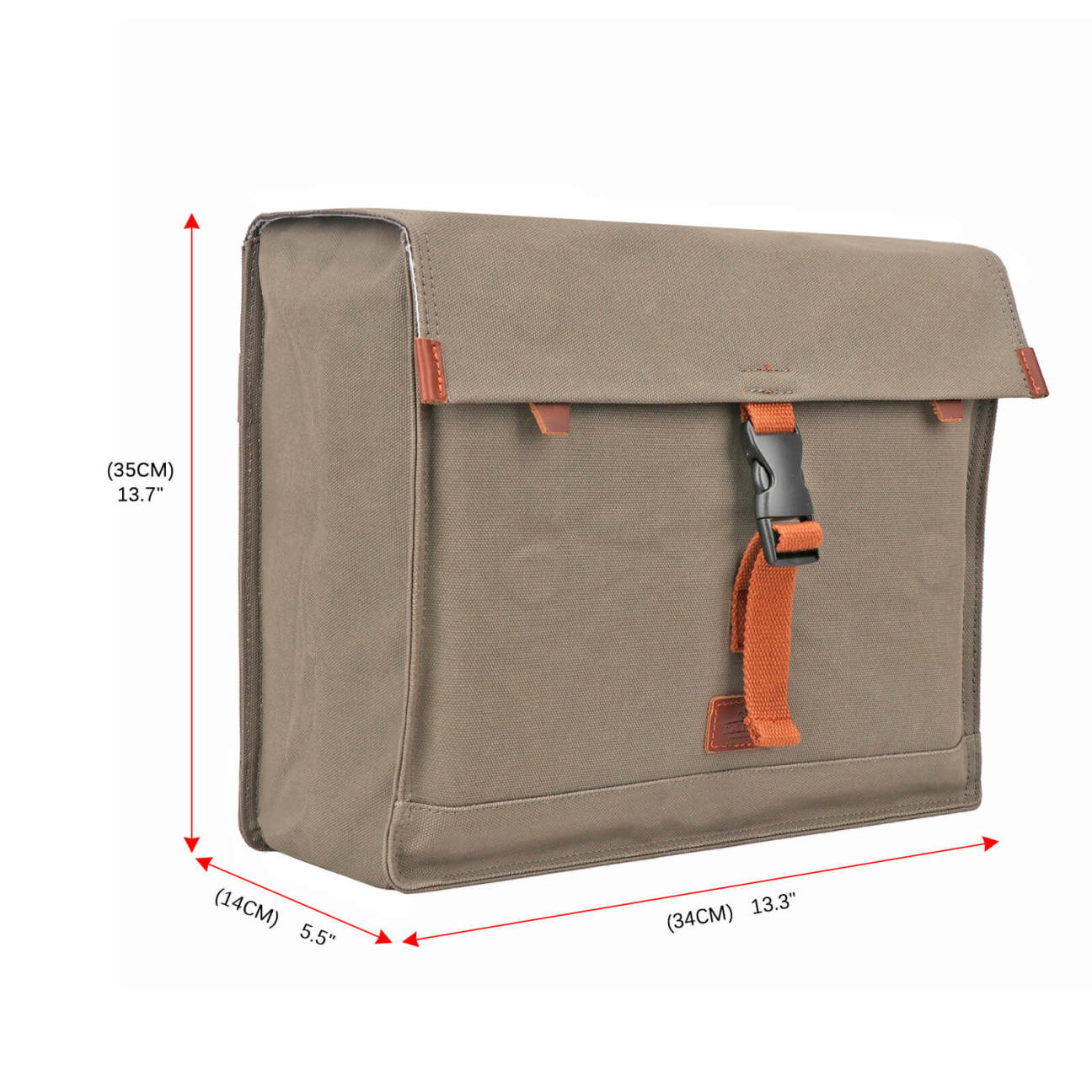 TOURBON Waterproof Canvas Bike Pannier Bag with Shoulder Strap