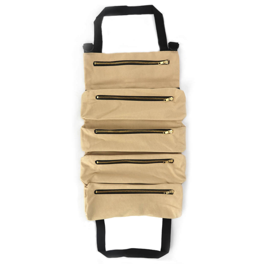 TOURBON Roll Up Tool Pouch Canvas Electrician Wrench Screwdriver Tools