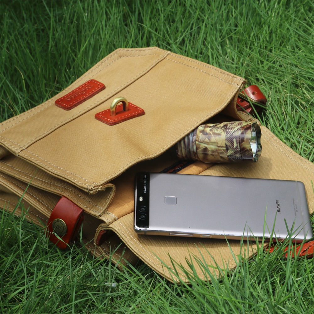 TOURBON Waterproof Canvas Bicycle Bike Front Top Tube Frame Pannier Bag