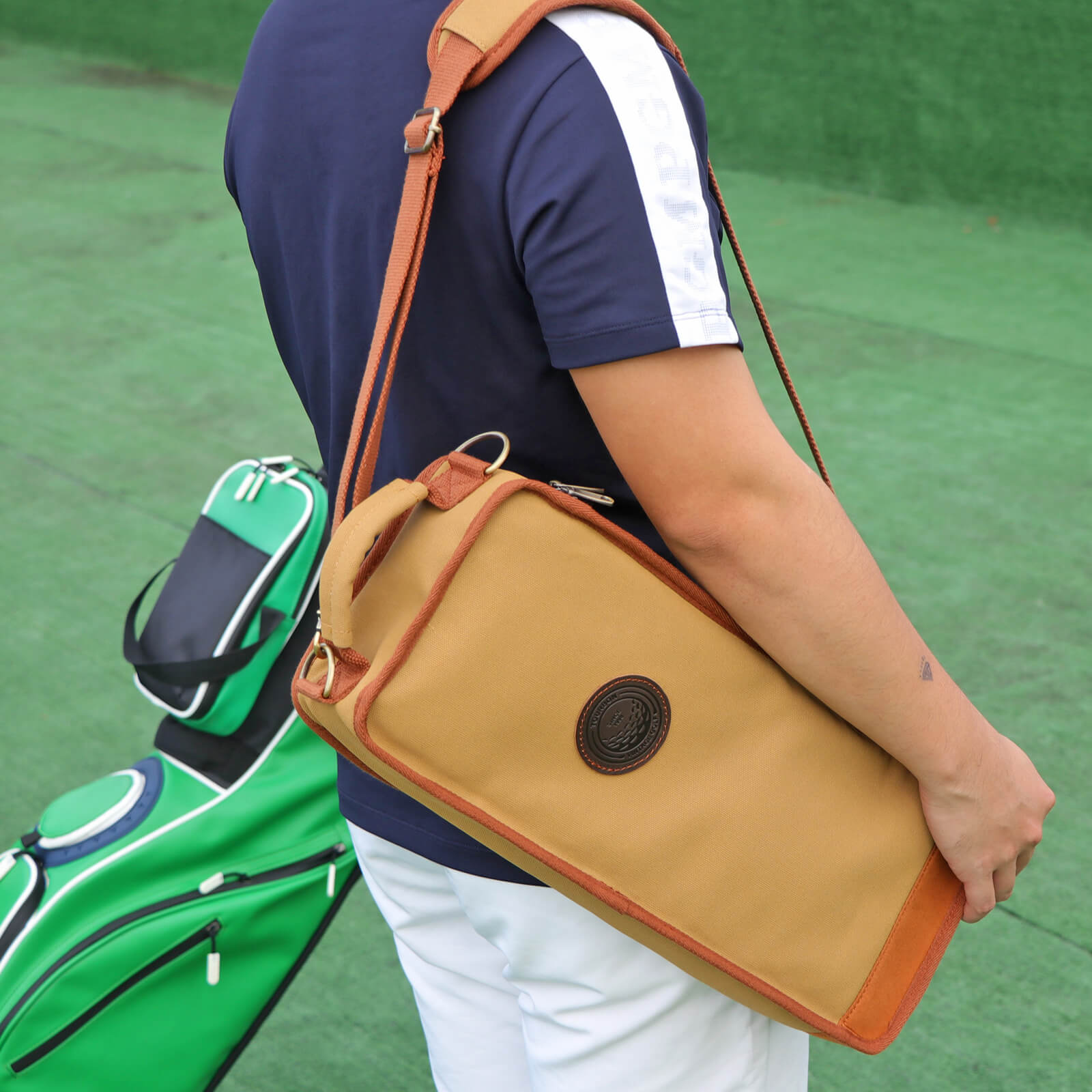 TOURBON Stylish Canvas and Leather Golf Bag – TOURBONSTORE