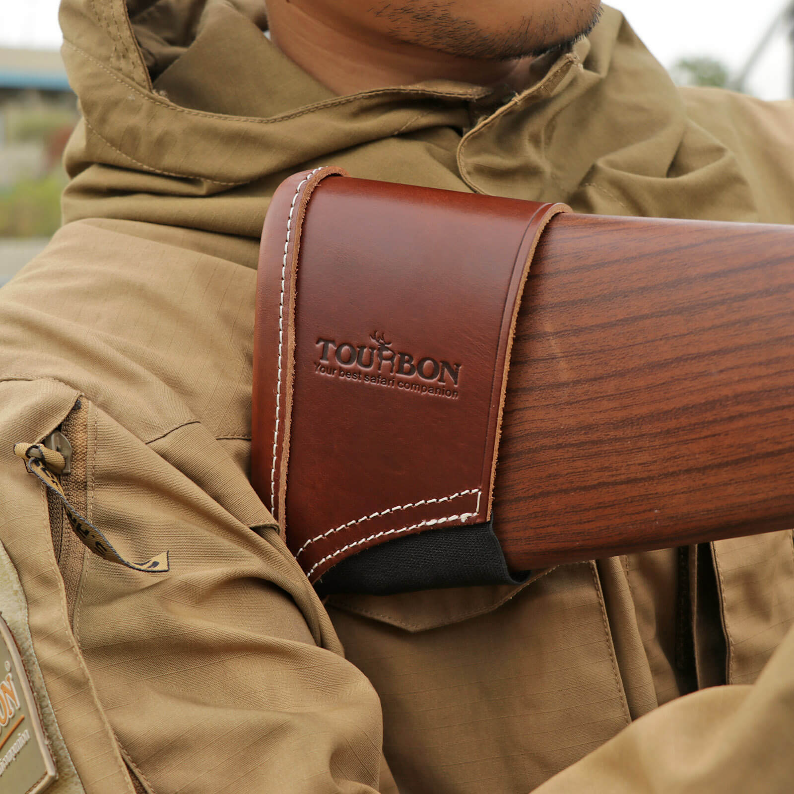 Tourbon Leather Recoil Pads for Shooting Extension Stock Pad