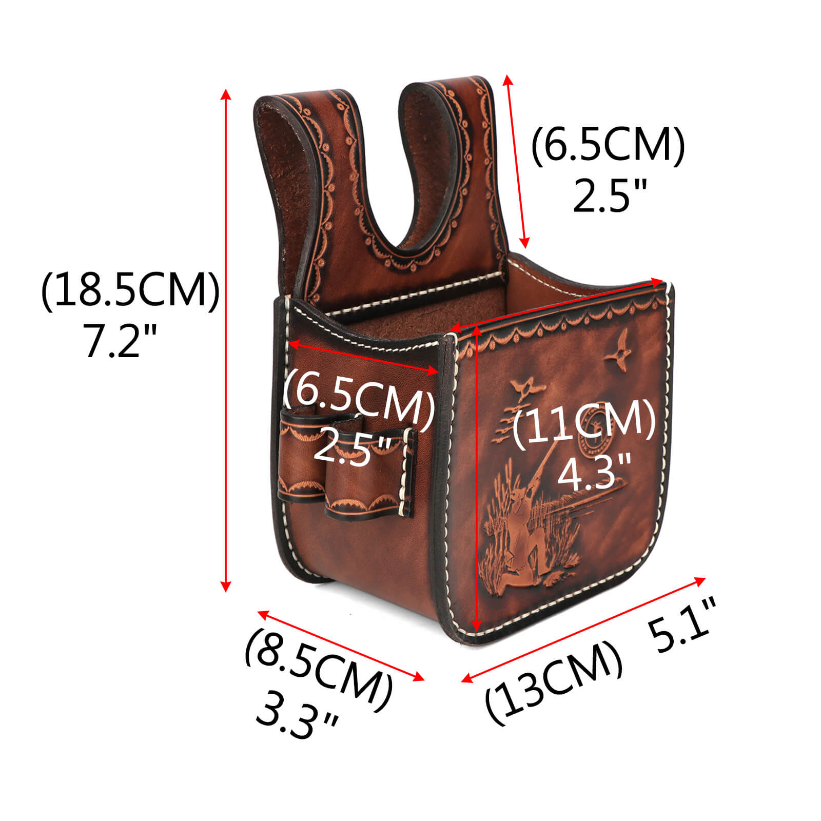TOURBON Deluxe Leather Shooting Pouch 12GA/16GA 