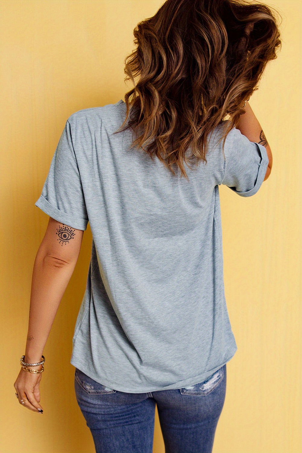  Personalized Blessed Grandma Print T-Shirt - Stylish & Comfy Women's Clothing for Spring & Summer