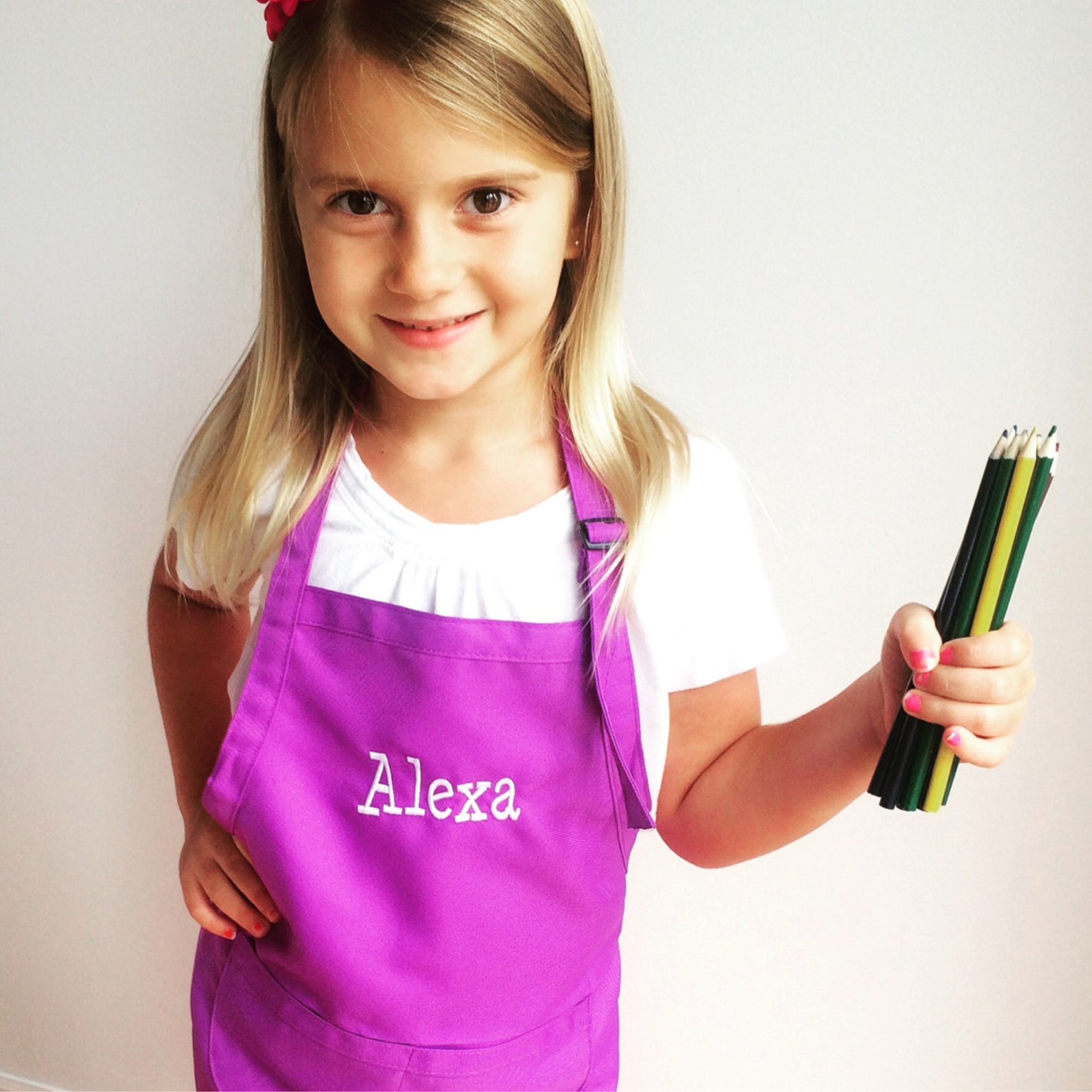 Personalized Embroidery Color Apron and Hat Set for Kid | Apron06