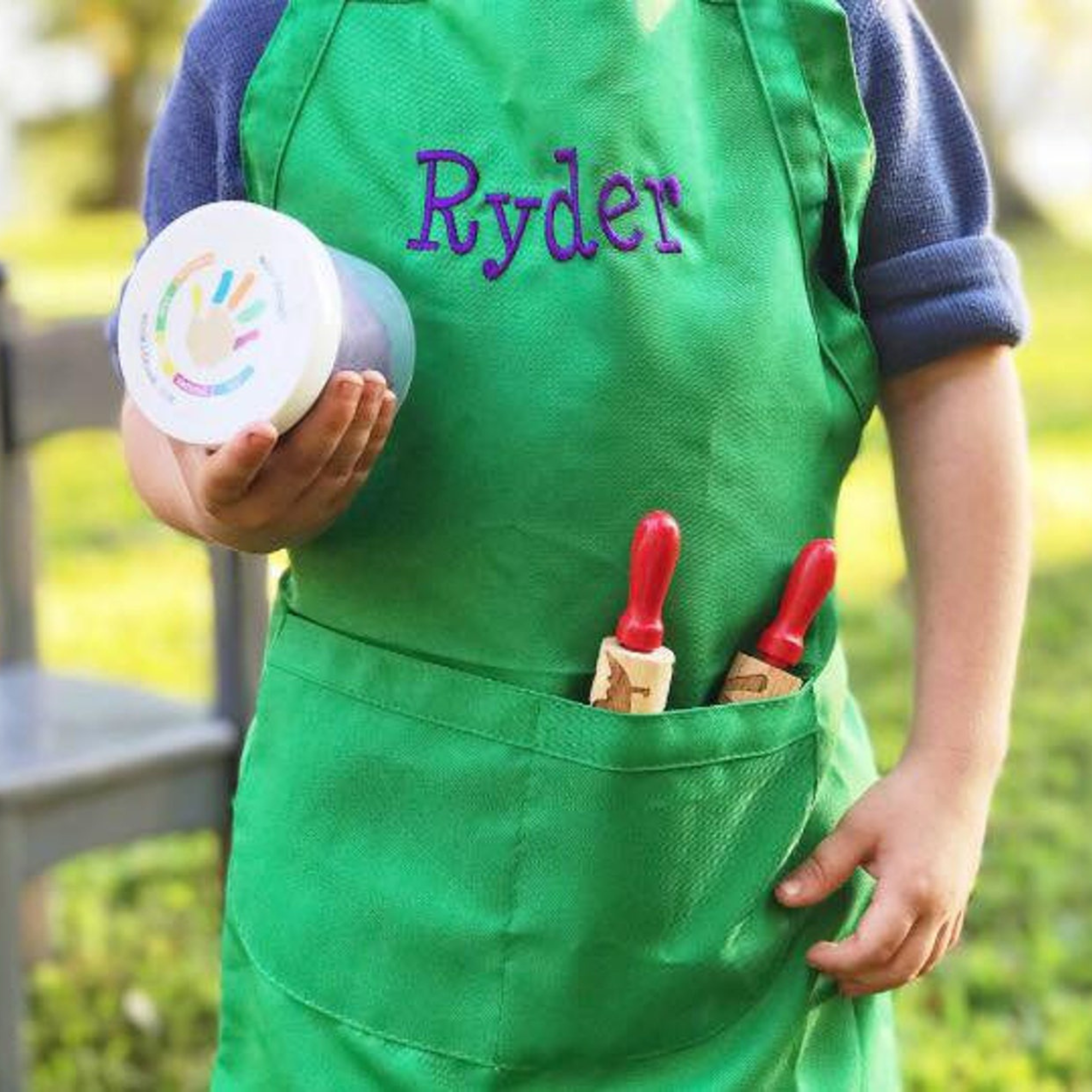 Personalized Embroidery Color Apron and Hat Set for Kid | Apron06