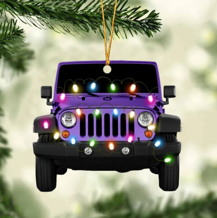 Personalized Jeep Car Acrylic Christmas Ornament