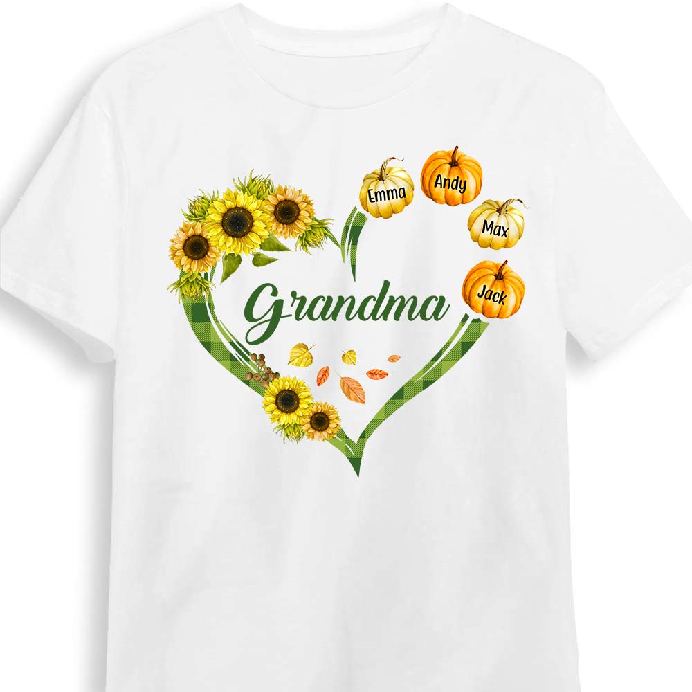 Personalized Grandma Fall Pumpkin T Shirt AG171 23O31