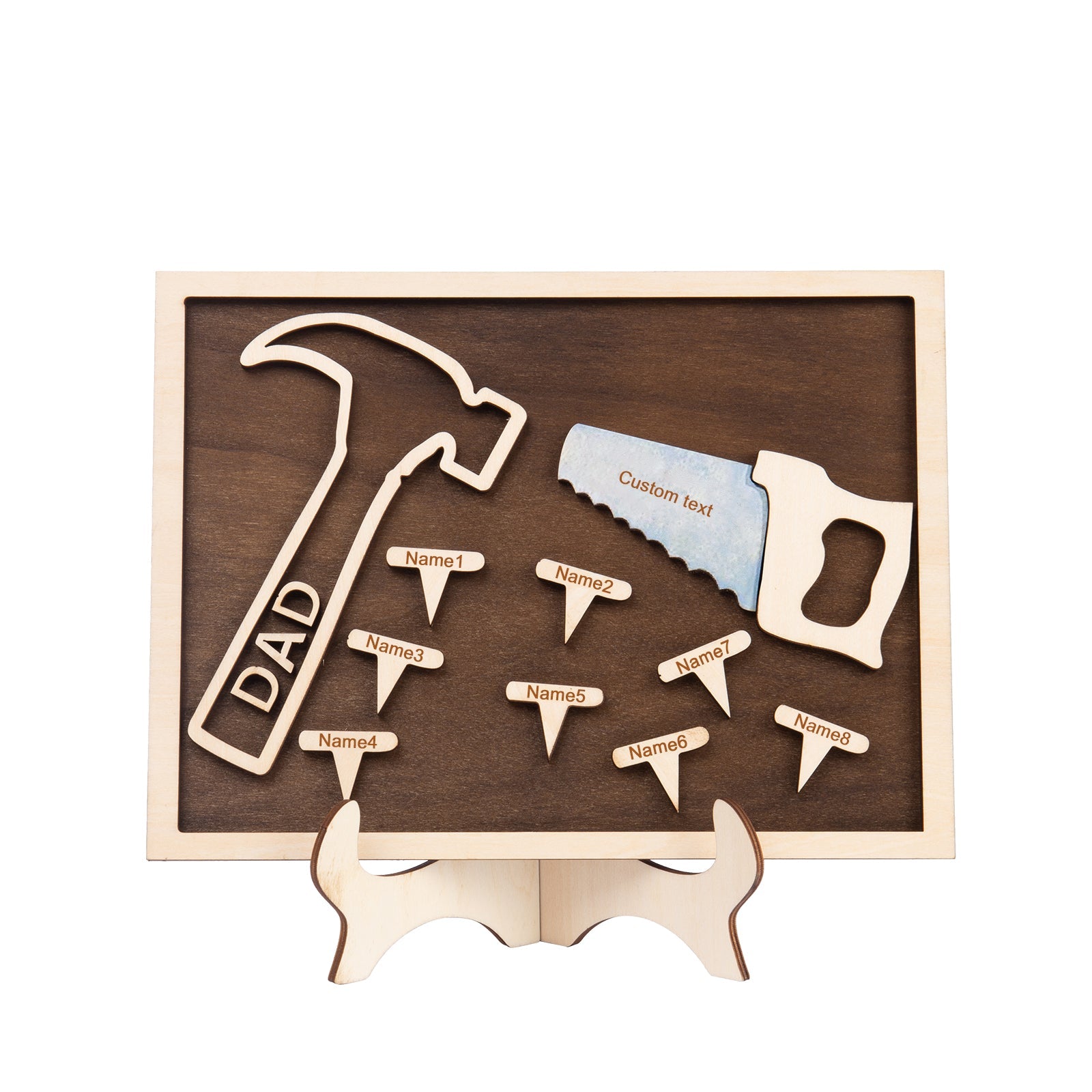 Dad Tool Set Wood Signs Custom 8 Names Father’s Day Construction Dad Sign
