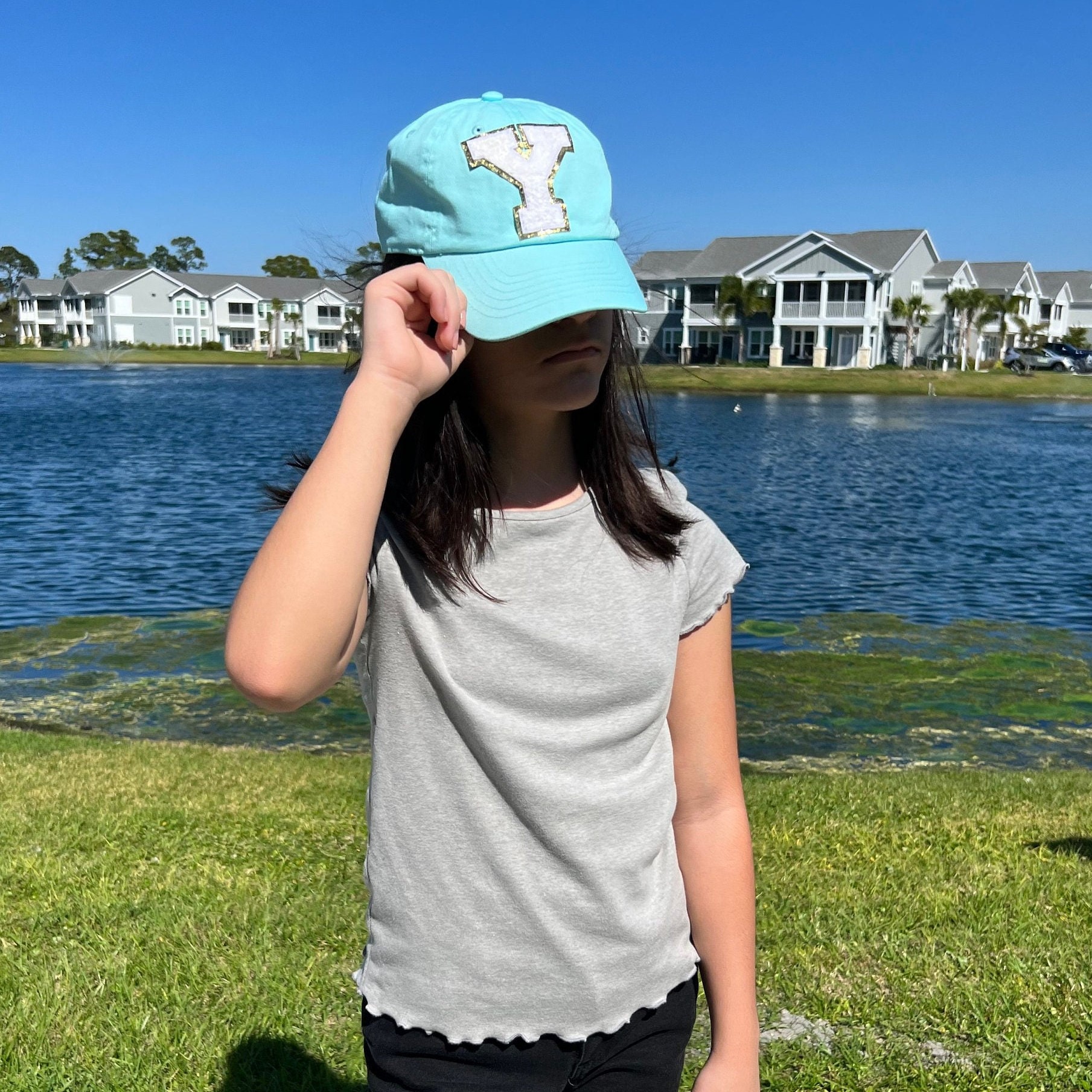 Personalized Child Letter Patch Hat | KKBeach15
