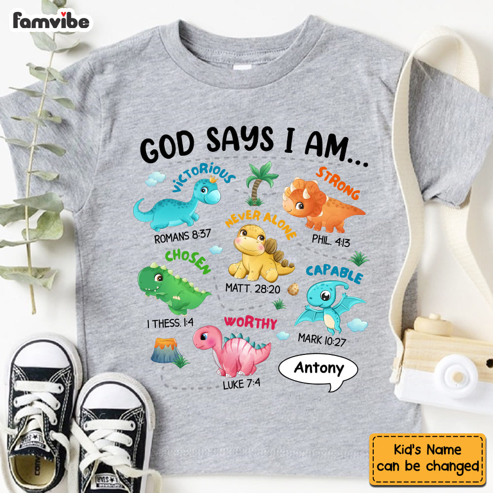 Personalized Gifts For Grandson Dinosaur I Am Kid T Shirt 28764