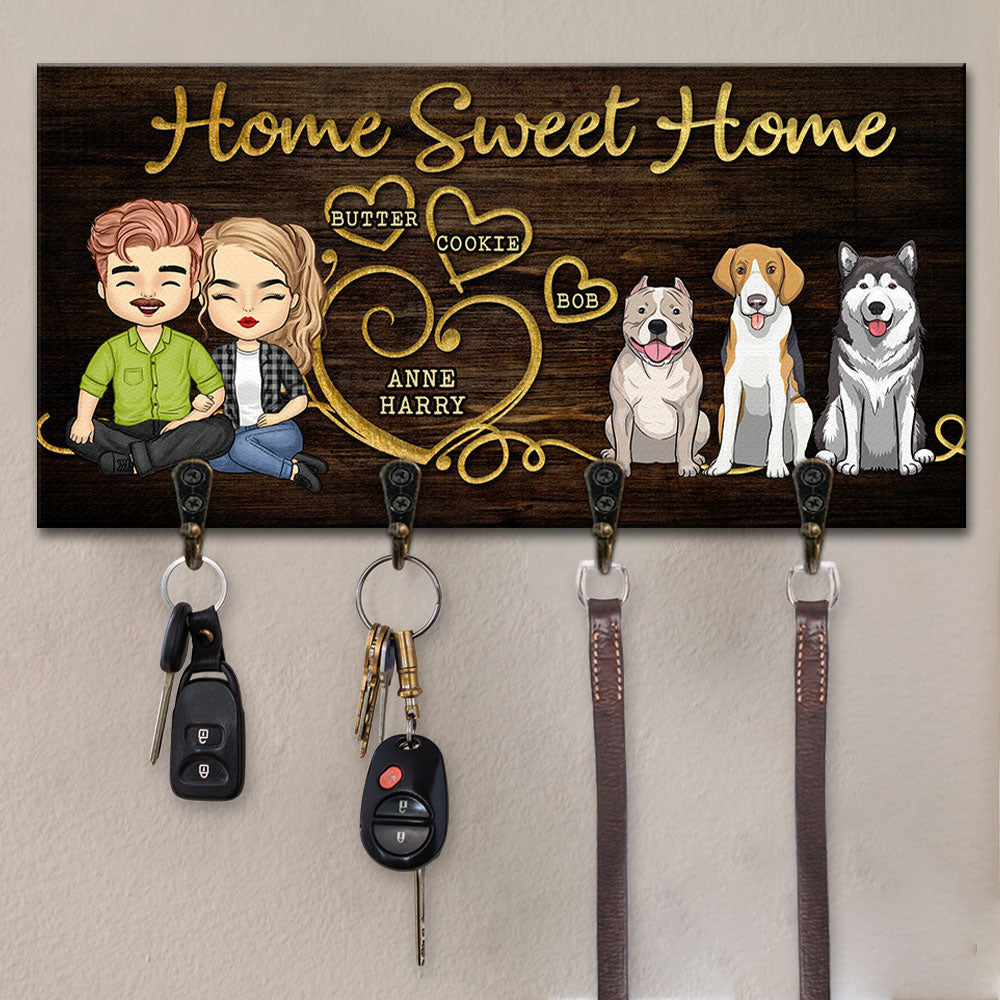 Home Sweet Home - Anniversary Gifts, Gift For Couples, Husband Wife - Personalized Key Hanger