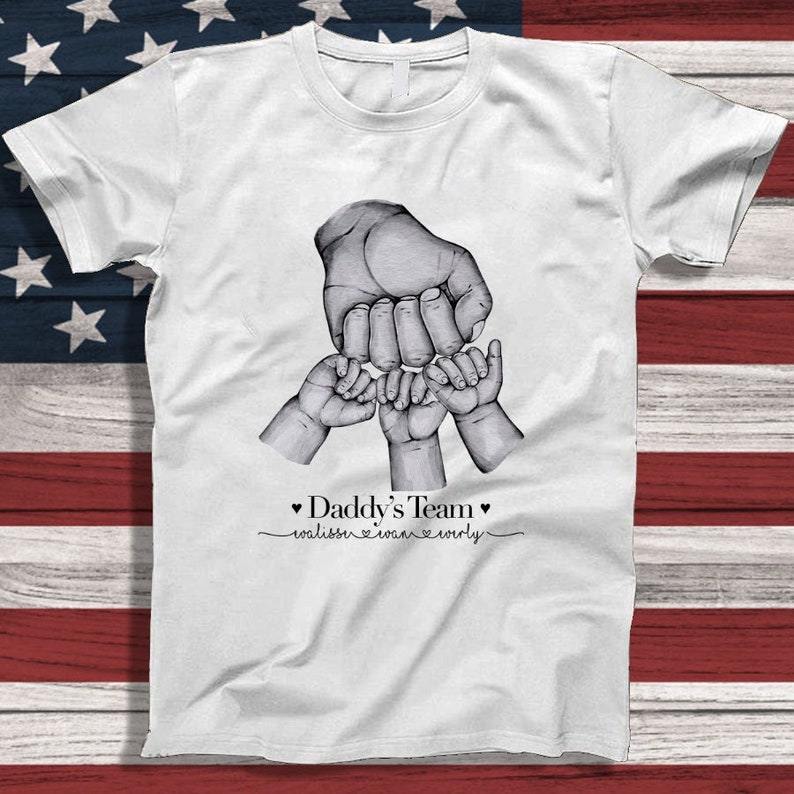 Personalized Dad Shirt, Fist Bump kids name T-Shirt
