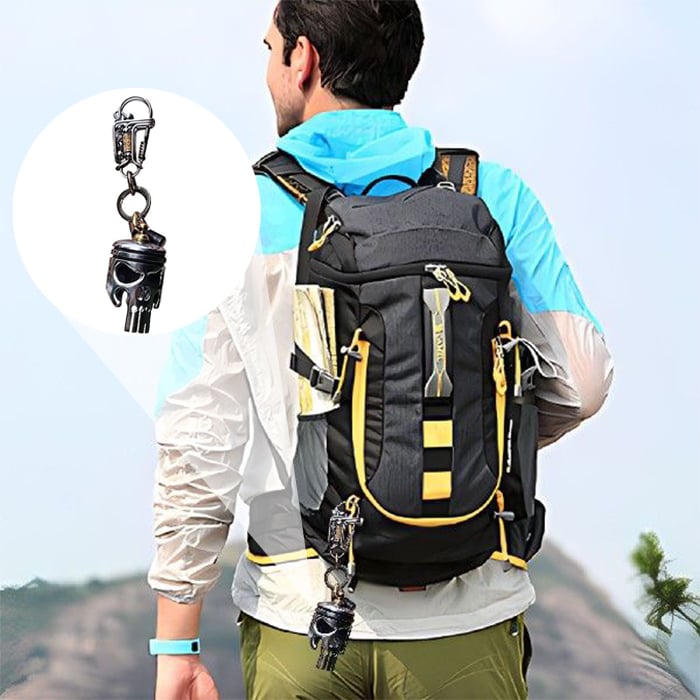 Piston Art Skull Keychain (Pendant/Flashlight/Bottle Opener)