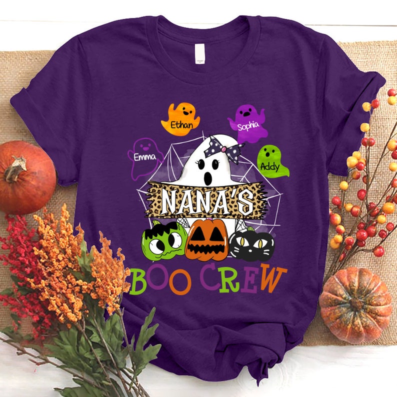 Personalized Nana Halloween Shirt, Custom Nickname Nana Mimi Tee for Autumn
