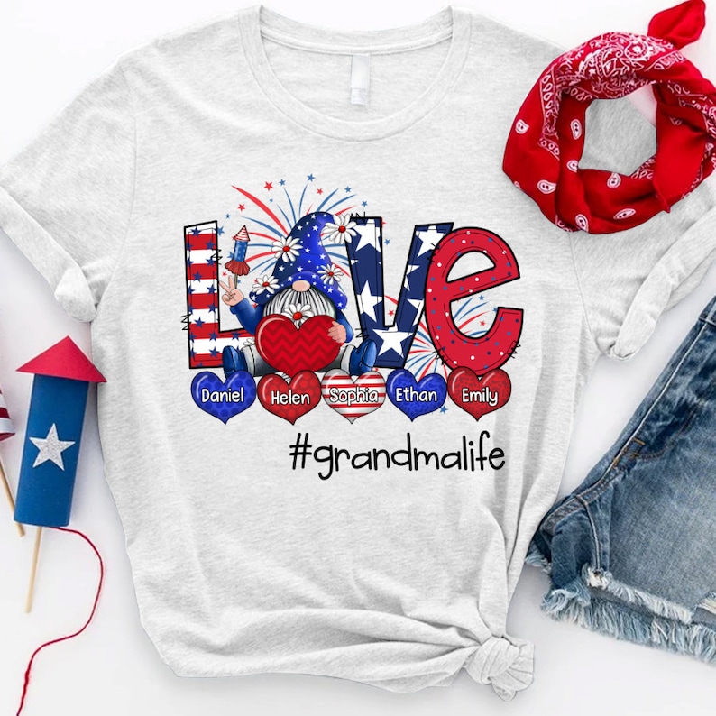 Personalized Grandma Shirt, Custom Gnomes Love Grandma Life