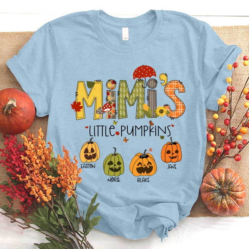 Personalized Mimi Pumpkin Shirt, Custom Grandma Nana Mimi Shirt