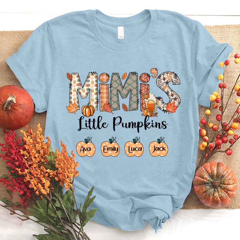 Personalized Grandma Shirt, Custom Nickname Grandma Nana Mimi Shirt for Autumn