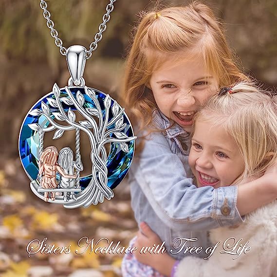 Last Day 49% OFF--🎁925 Sterling Silver Tree of Life Sisters Necklace