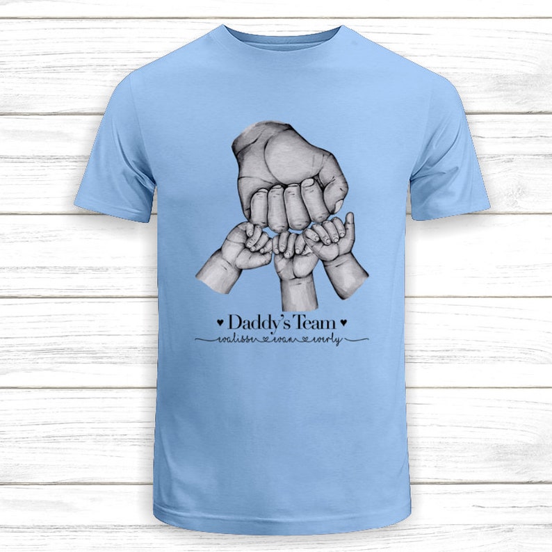 Personalized Dad Shirt, Fist Bump kids name T-Shirt
