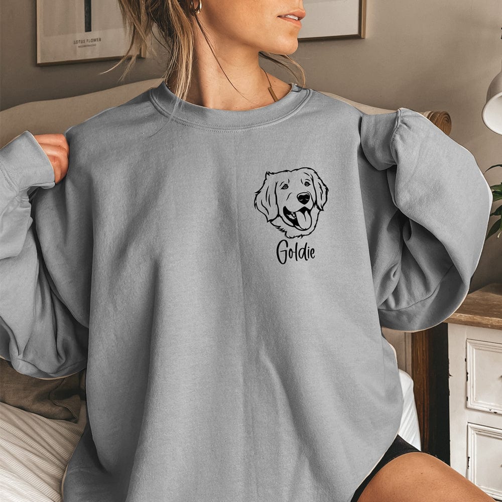 {FLASH SALE}Custom Pet Face Printing Sweatshirt Dog Cat Outline Portrait Jumper Pet Lover illustration Hoodie