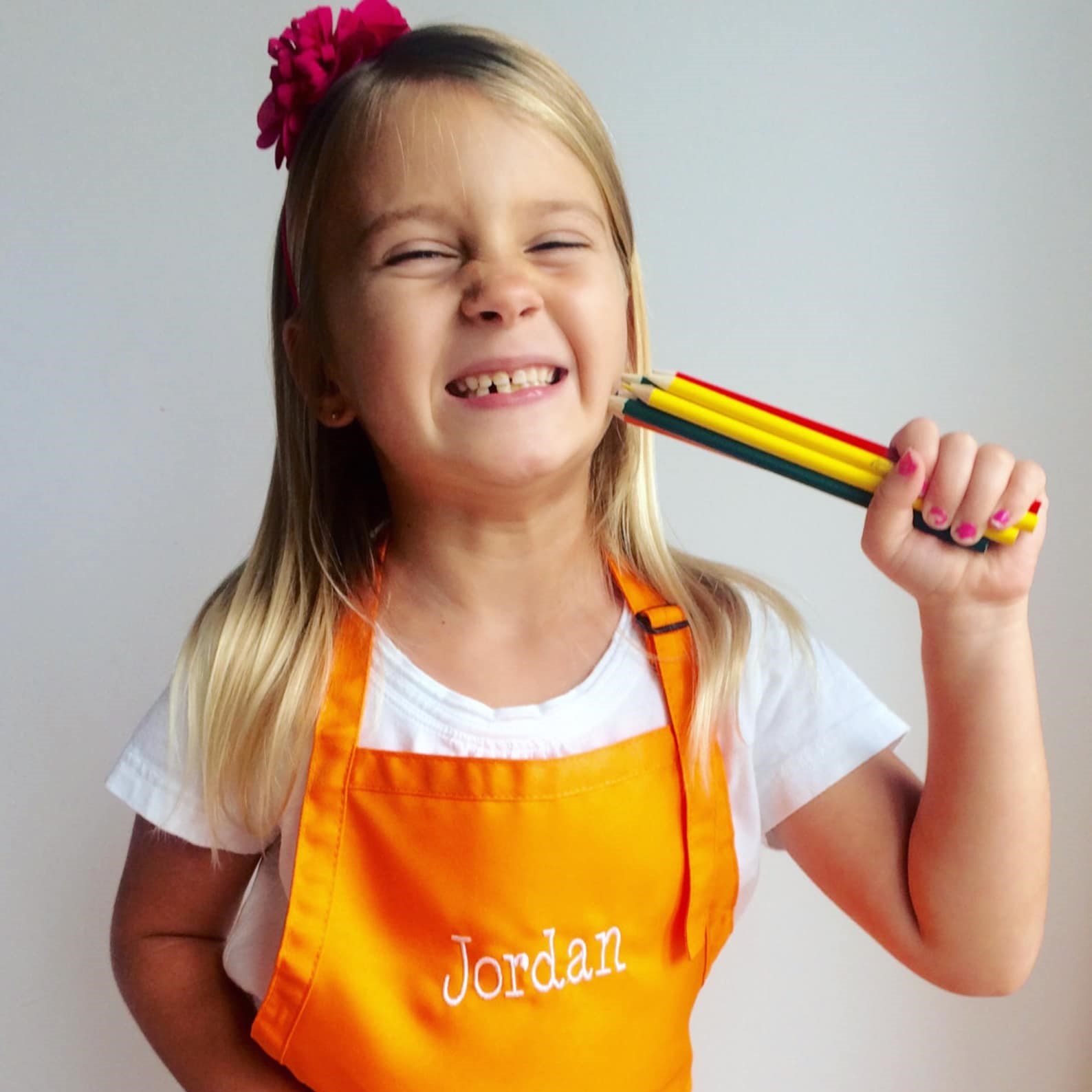 Personalized Embroidery Color Apron and Hat Set for Kid | Apron06