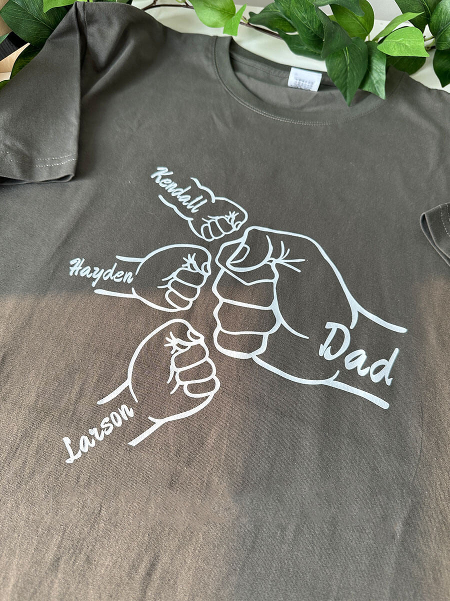Custom Fist Bump Powerful Dad T-Shirt