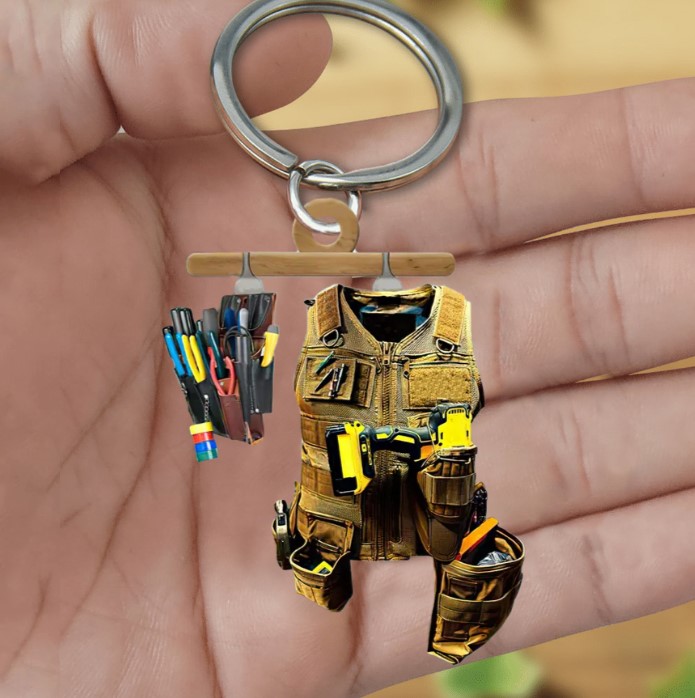 Personalized Electrician Tool Bag Acrylic Keychain