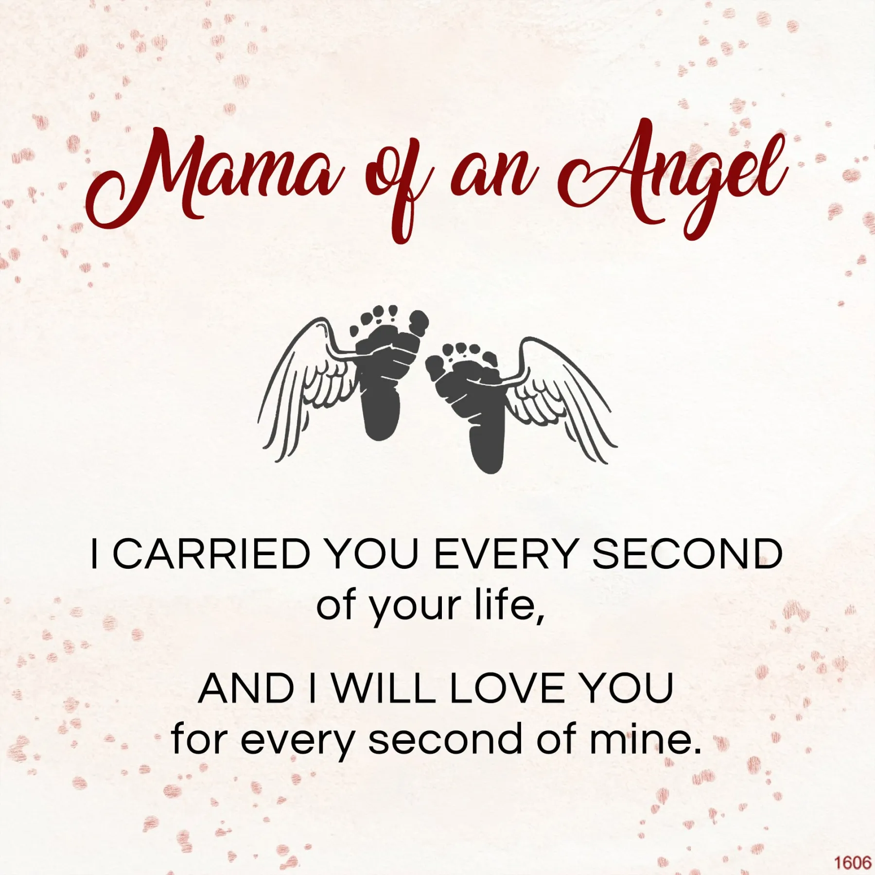 For Memorial - Mama of An Angel Customized Name and Date Heart Wings Ring