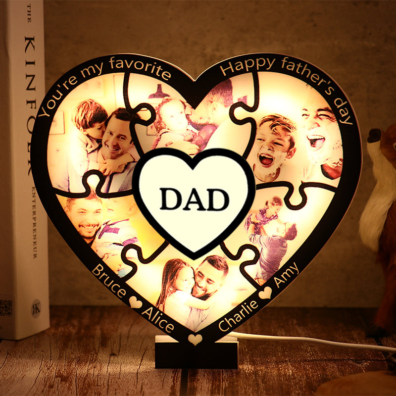 Personalized Father's Day Love Puzzle Night Lights
