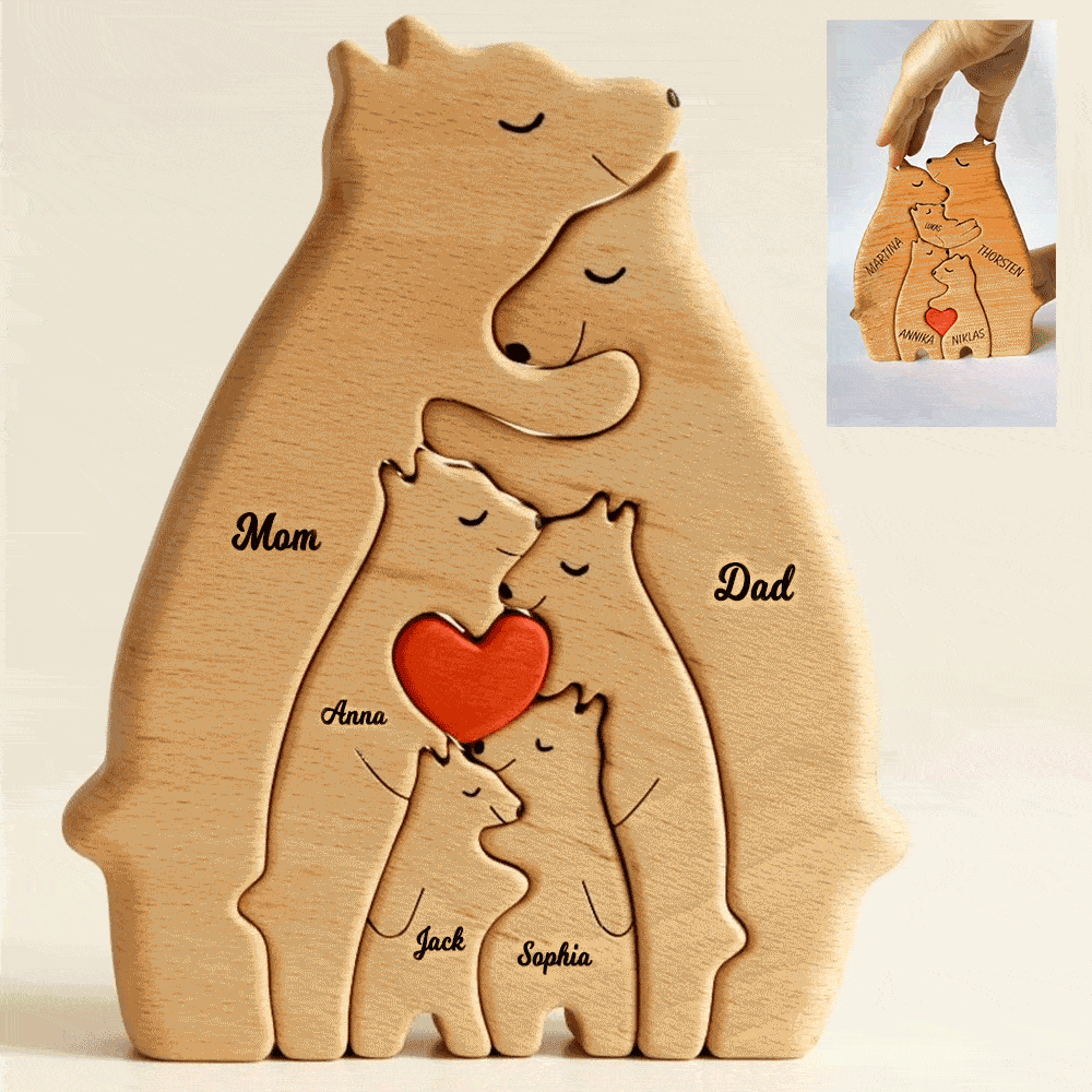 Wooden bears family puzzle
