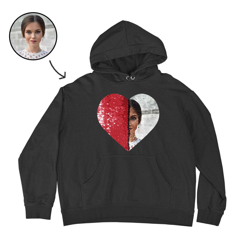 Custom Flip Sequin Shirt/Hoodie (Heart)