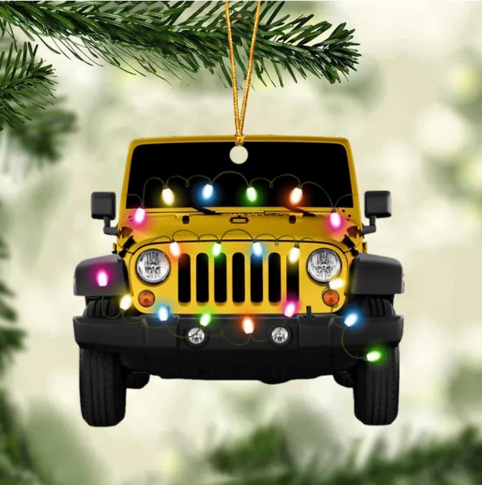 Personalized Jeep Car Acrylic Christmas Ornament