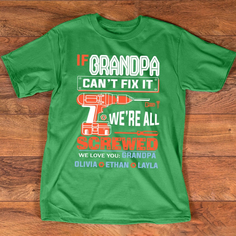 Personalized Grandpa Shirt Granddaddy Tshirt with kidnames