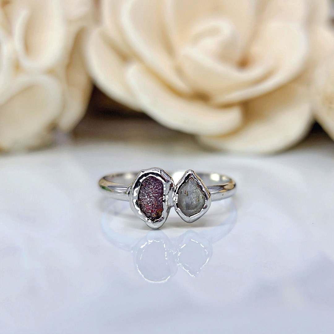 Custom Birthstone Raw Crystal Ring