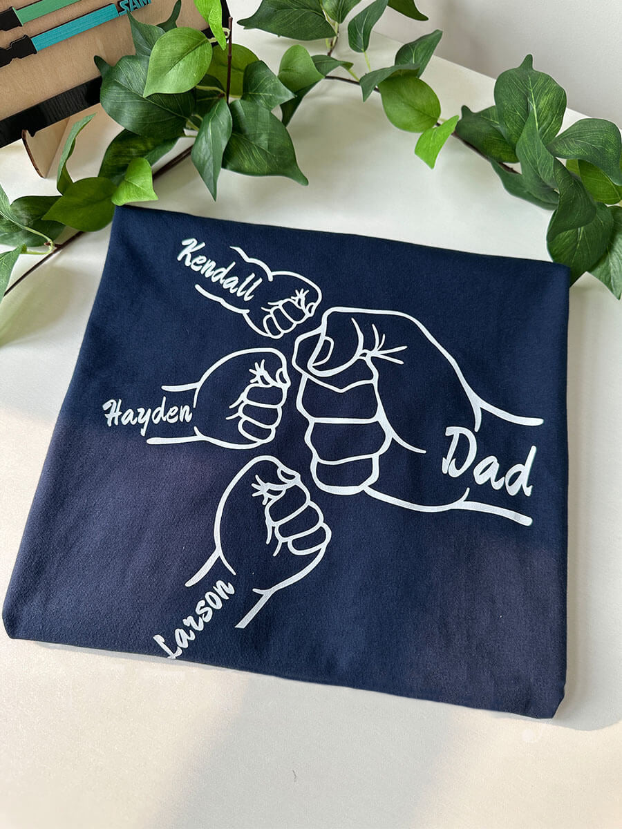Custom Fist Bump Powerful Dad T-Shirt