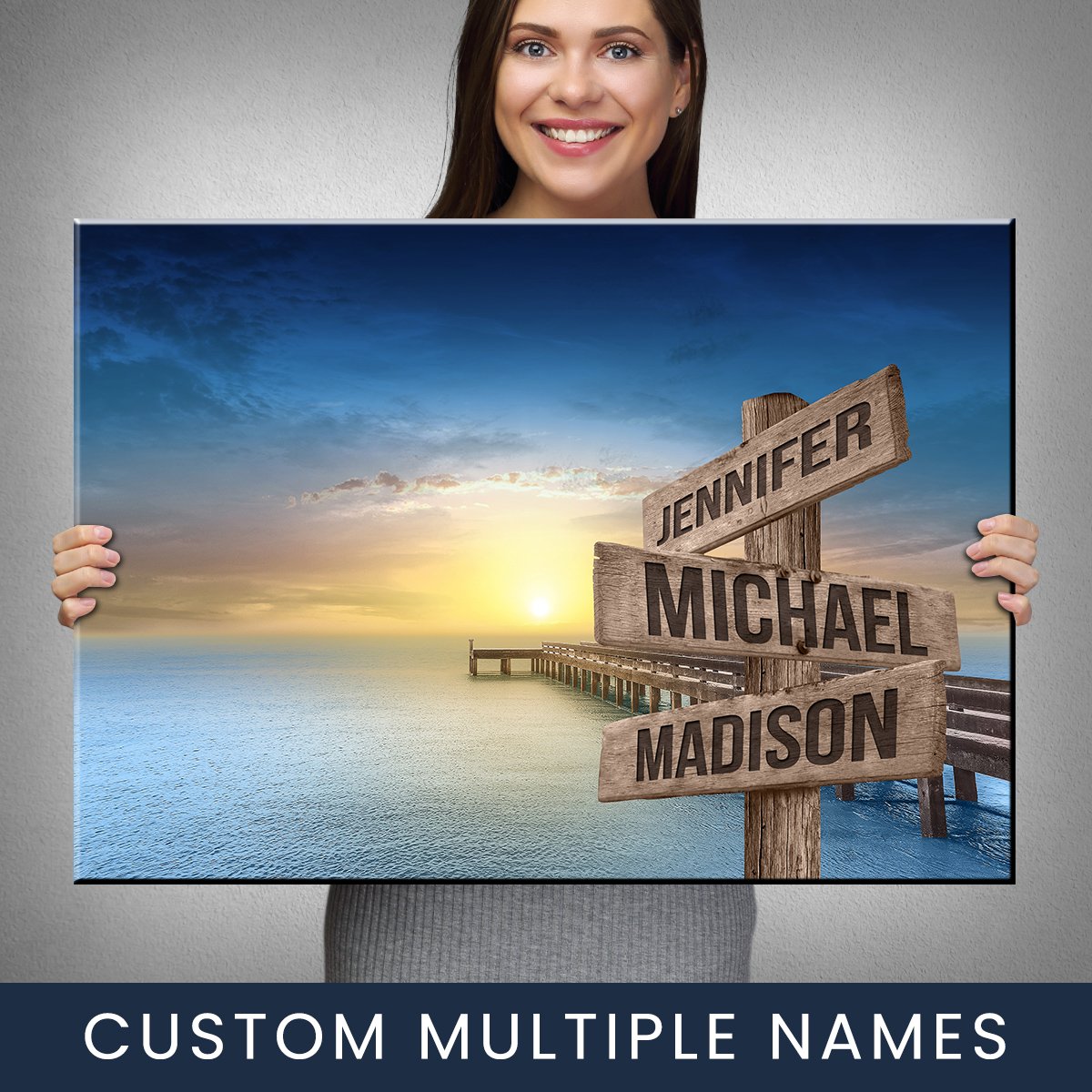 Ocean Dock Color Multi-Names Premium Canvas