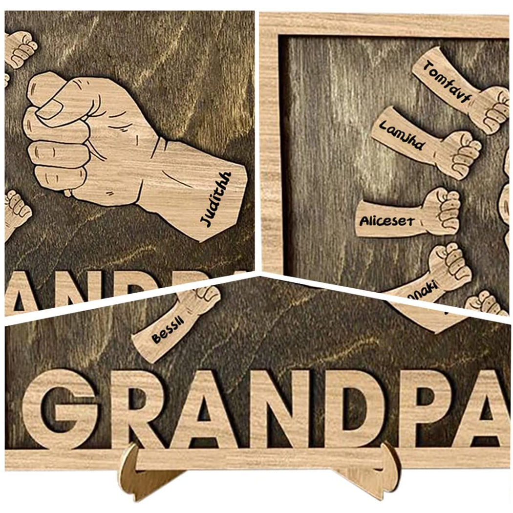  Personalized Fist Bump Sign Home Decor Wood Frame for Father's Day